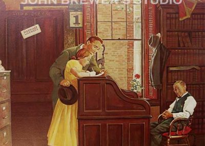 The Marriage Contract by Artist Norman Rockwell